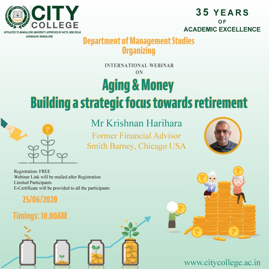 INTERNATIONAL WEBINAR On Aging & Money "Building A Strategic Focus Towards Retirement"